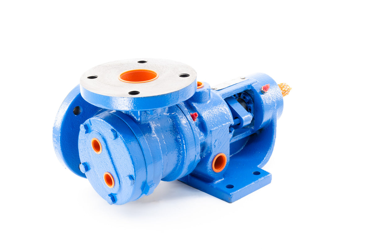 Gear pump with plain head and flanged casing