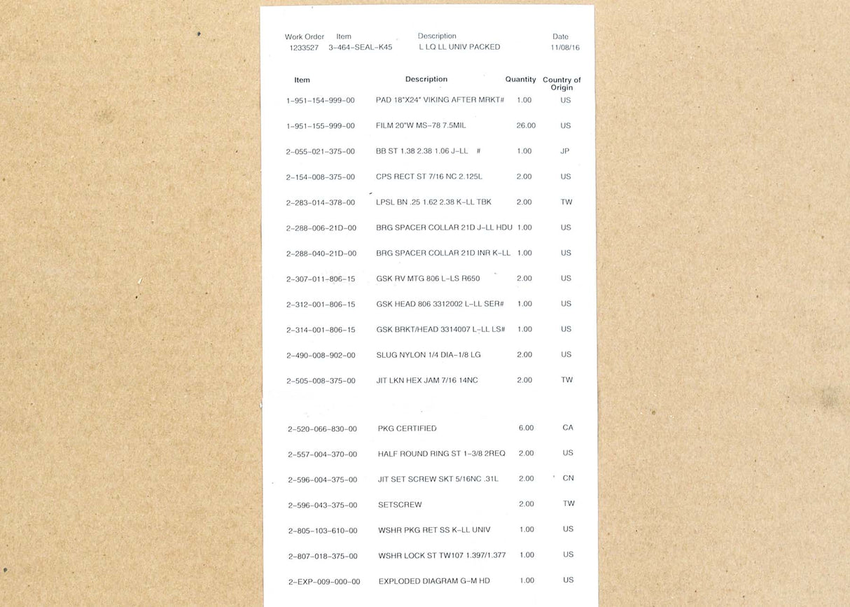 Viking® L/LL Universal Seal Kit|Viking® L/LL Universal Seal Kit|Viking® L/LL Universal Seal Kit
